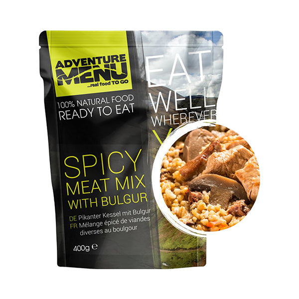 Mezcla de carne picante con bulgur