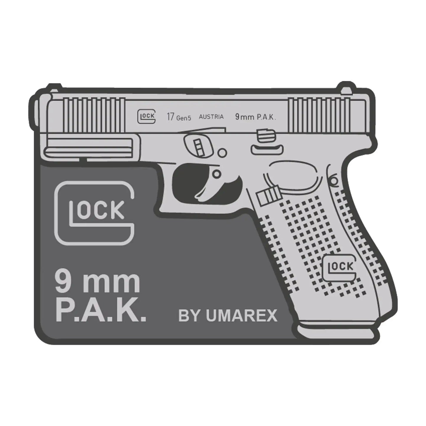 Parche 3D GLOCK Parche de Goma 17 Gen5 SSW