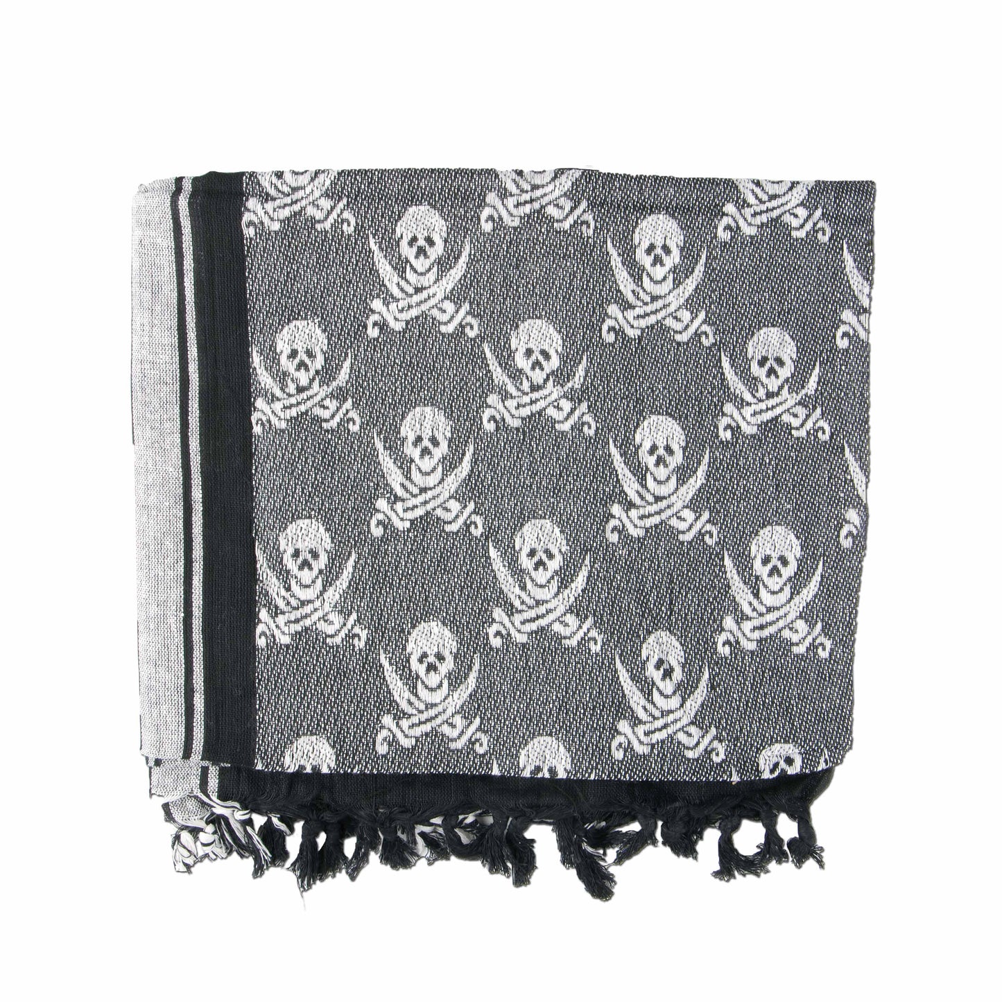 Shemag white with skulls