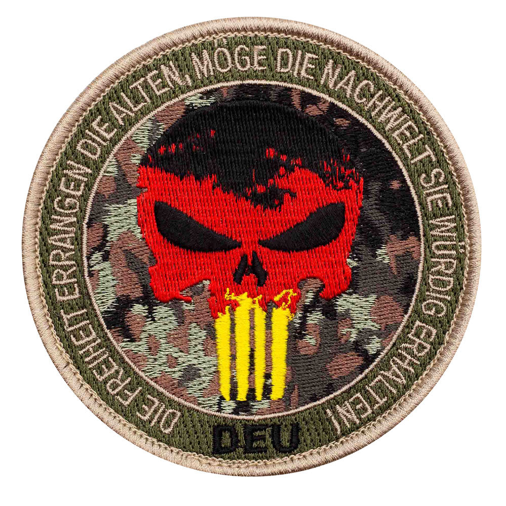 Patch Punisher Skull Round camo / / / gold