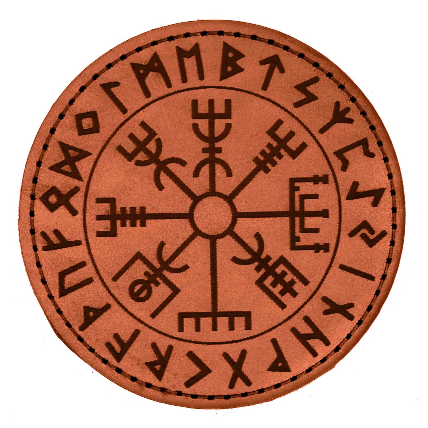 Leather Patch Vegvísir sand