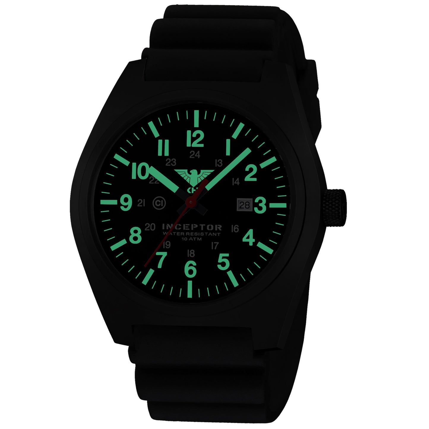 Wrist Watch Inceptor Black Steel Diver Band