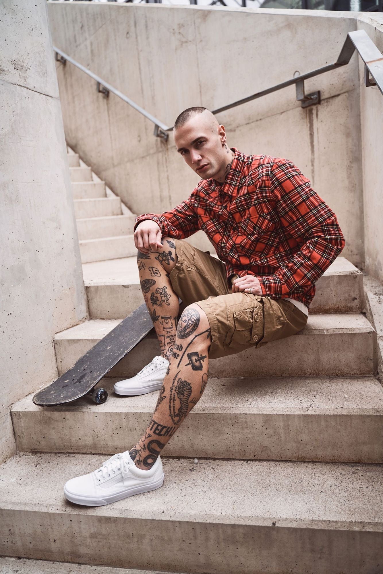 Camicia a quadri grigia