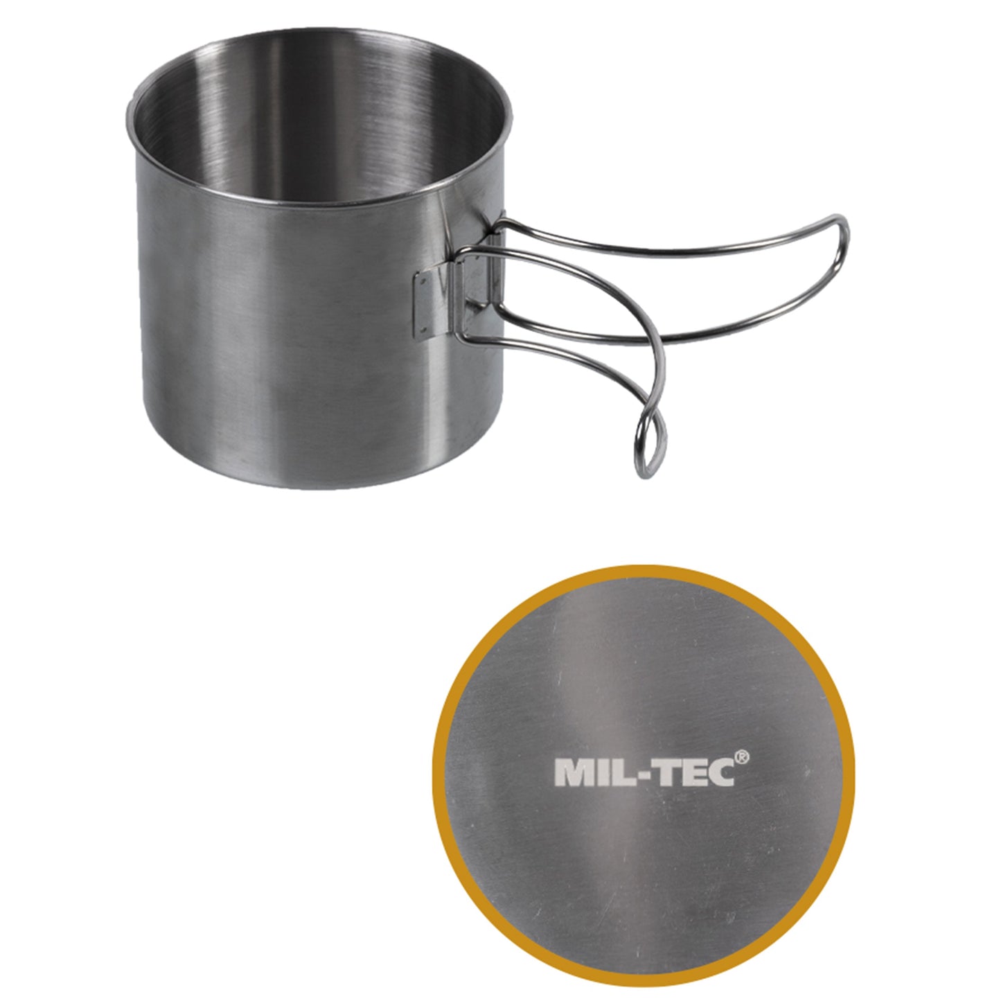 Stainless Steel Cup with Wire Handles 600 ml