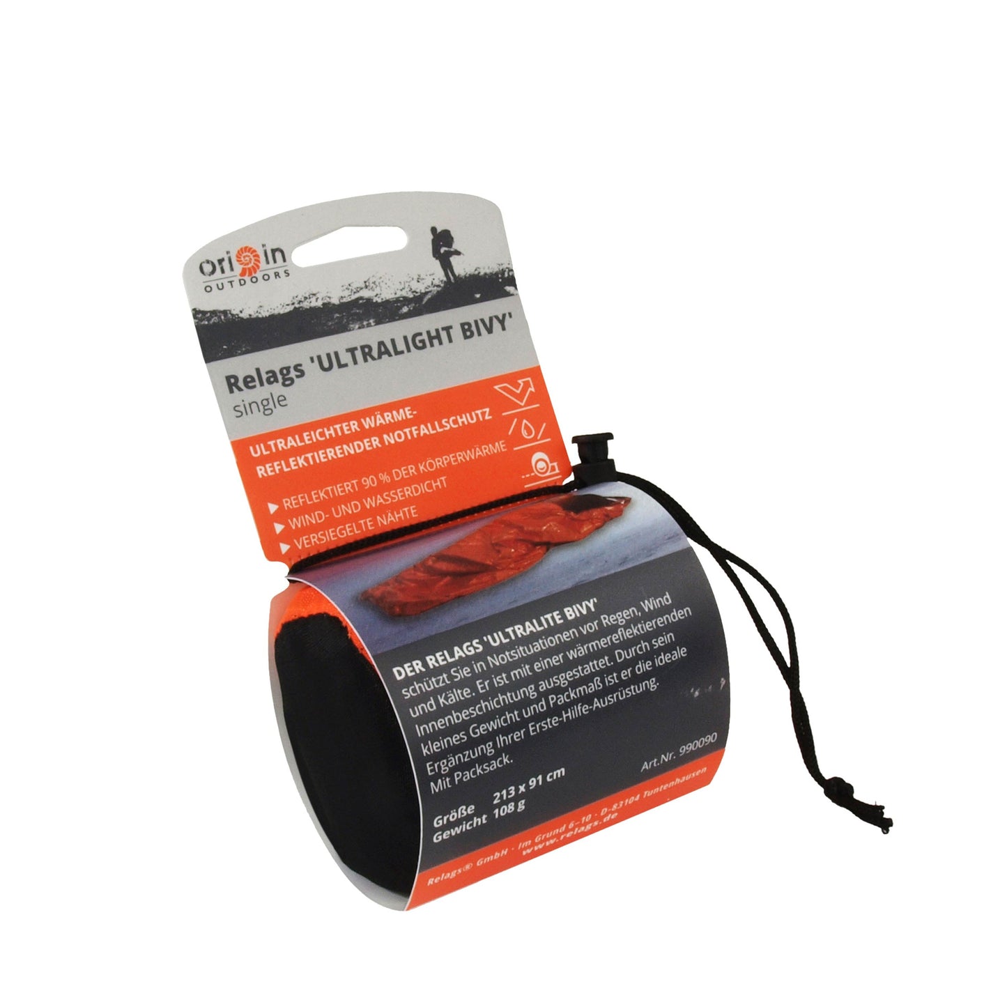 Rescue Blanket Ultralite Bivy Single orange