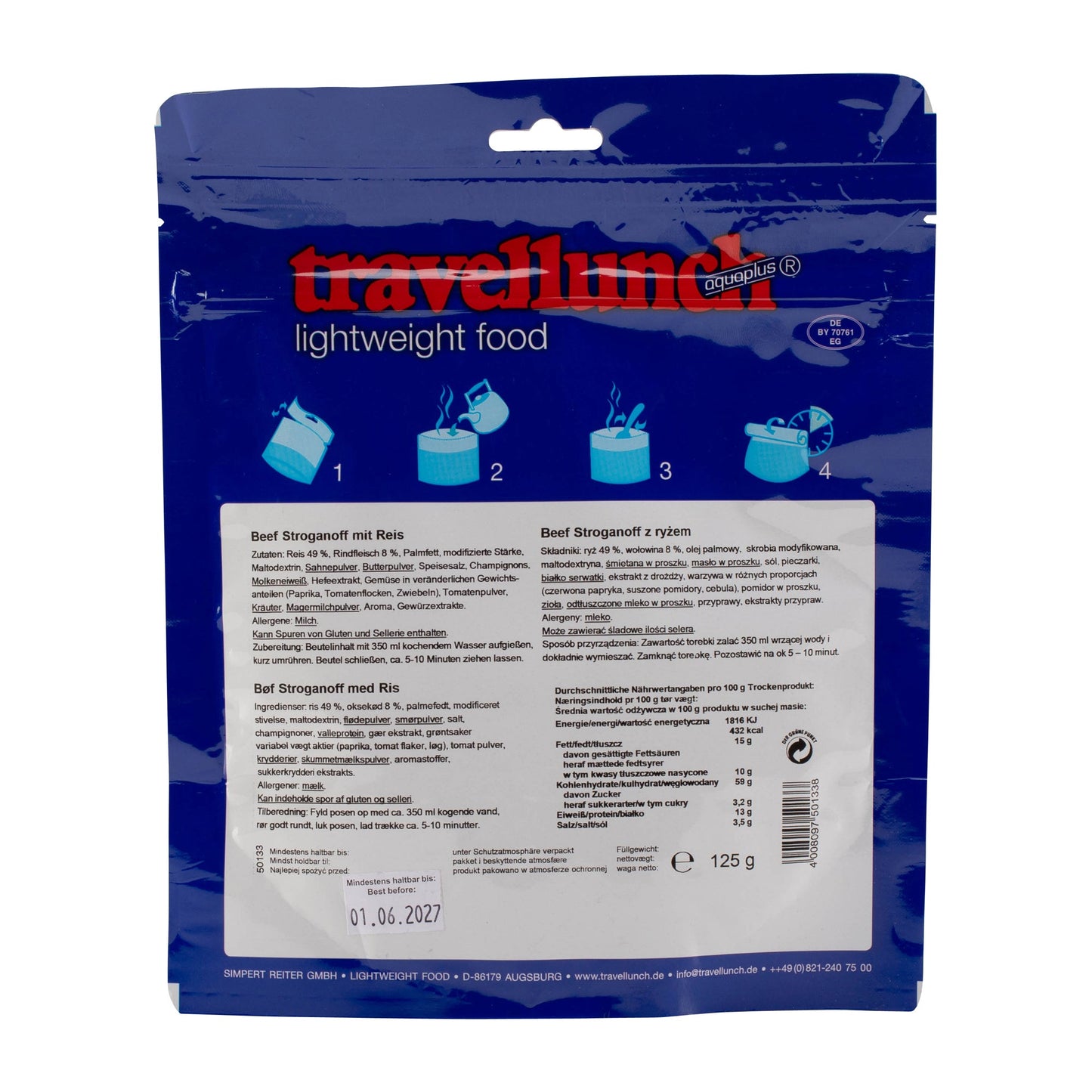 Stroganoff de ternera con arroz