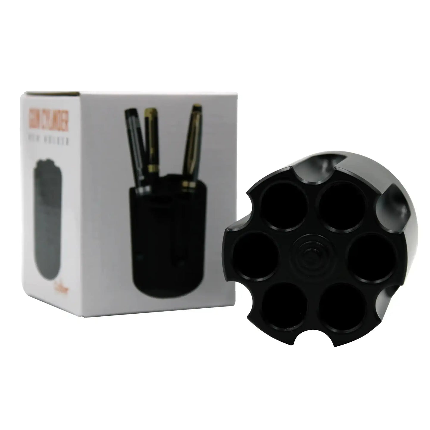 Pen Holder Revolver Cylinder black