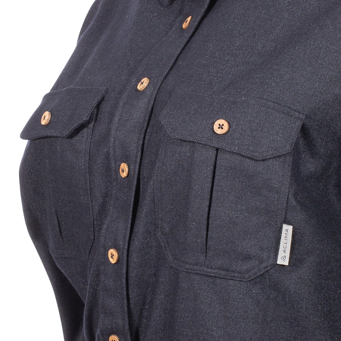 Woman's LeisureWool ReBorn WoolShirt dark gray melange