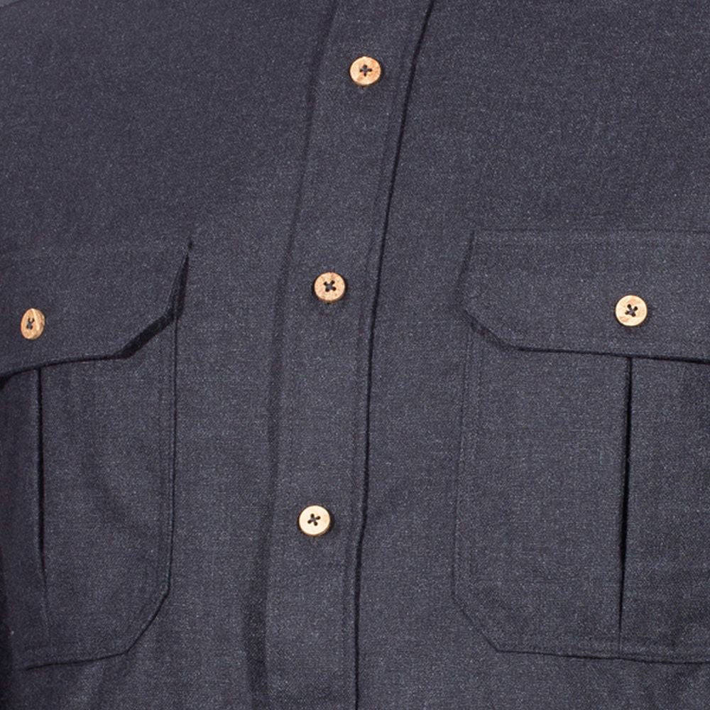 Camisa LeisureWool ReBorn WoolCamisa gris oscuro melange