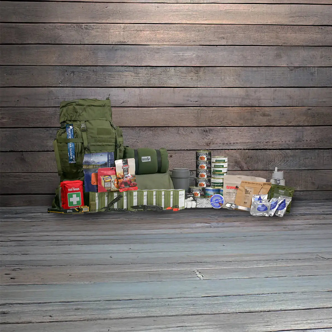 Fluchtrucksack mit Inhalt