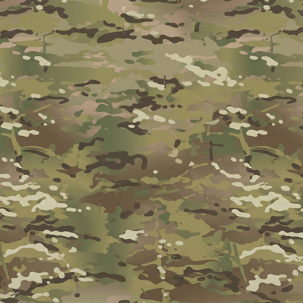 Multicam-Tarnmuster in Beige-, Oliv- und Grüntönen