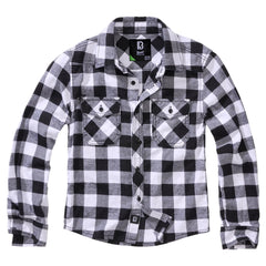 Camicia per bambini Kids Check Shirt Manica lunga - Bianco/Nero / 122/128