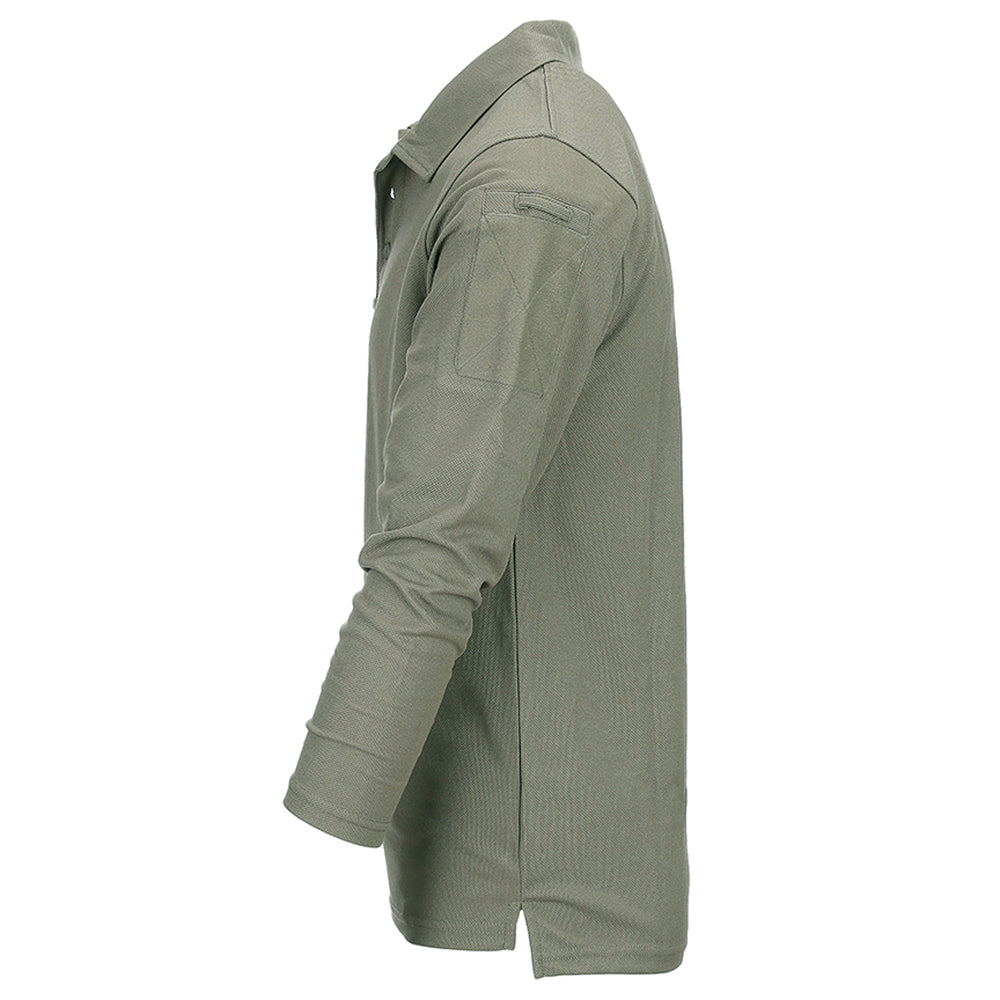 Polo tattica a manica lunga 101 Inc. Quickdry grigio lupo