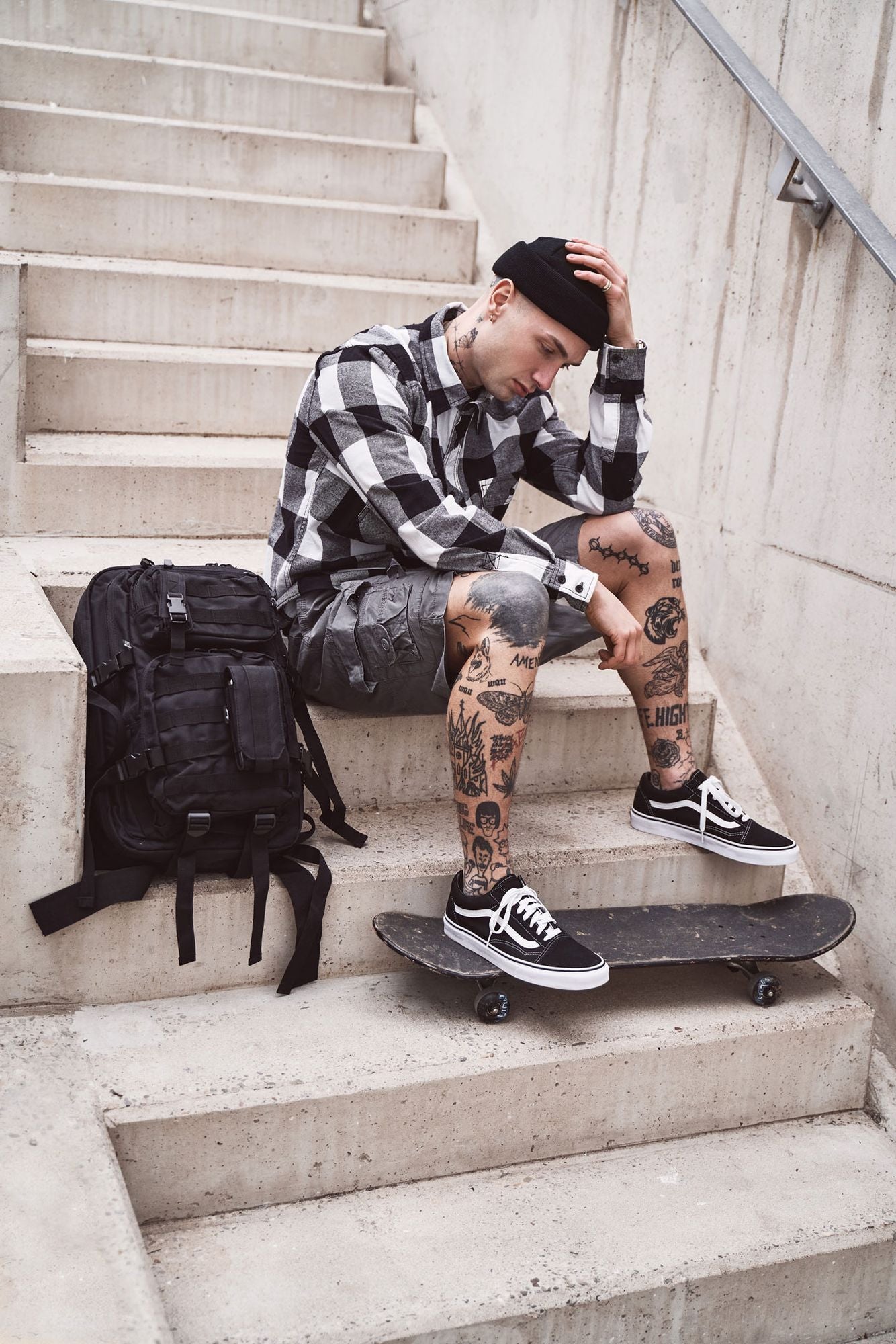 Camicia a quadri grigia