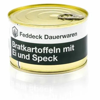 Ready-made meal, can of fried potatoes with bacon and egg, 400g