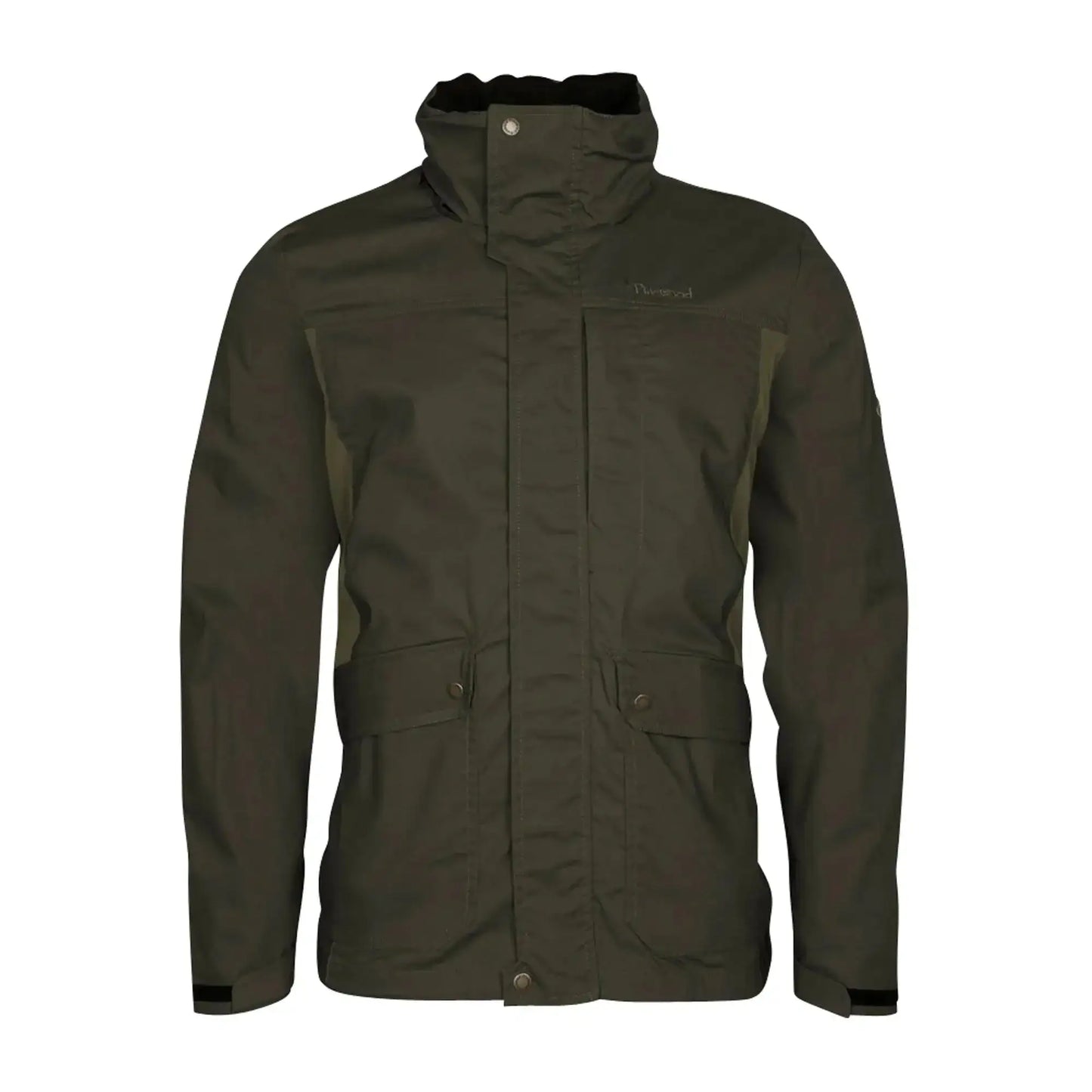 pinewood-jacke-finnveden-trail-hybrid-dark-olive-earth-brown-ansicht-1