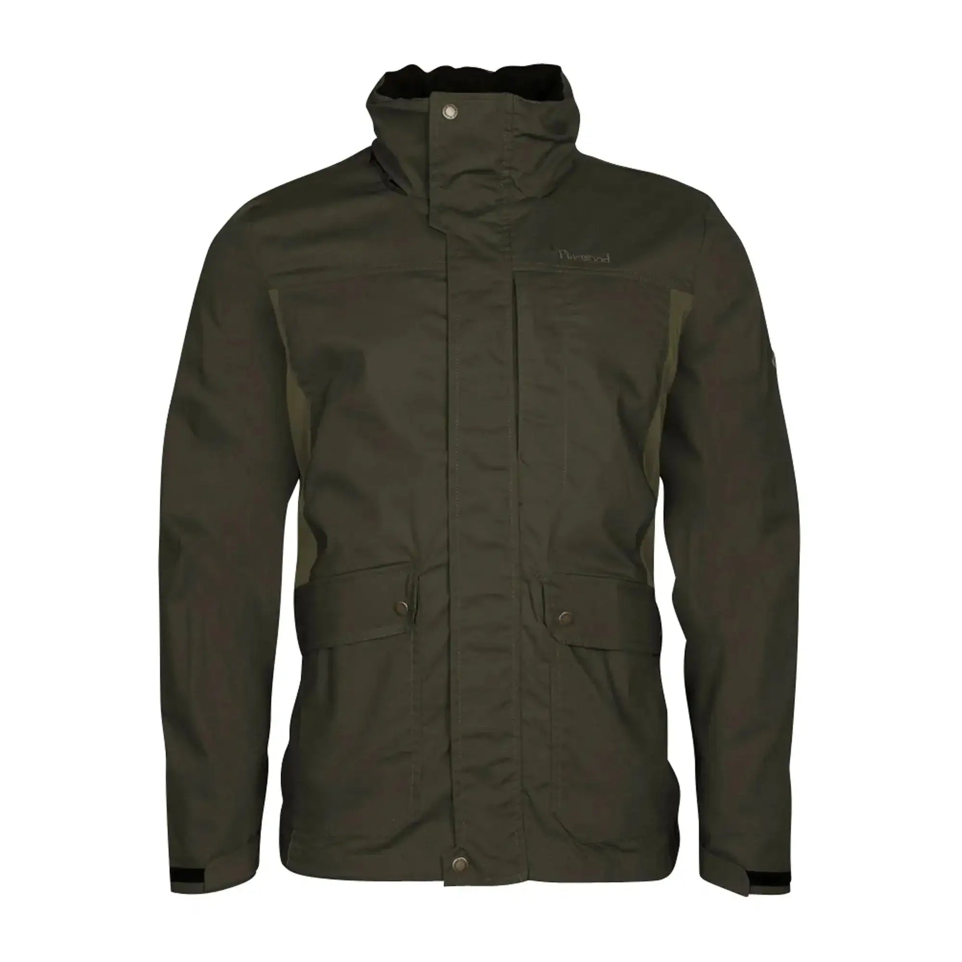 pinewood-jacke-finnveden-trail-hybrid-dark-olive-earth-brown-ansicht-1