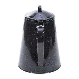Enamel coffee pot with percolator