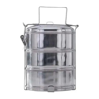 3-piece silver-colored food container