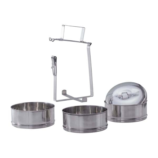 Contenedor de comida 3 piezas plateado