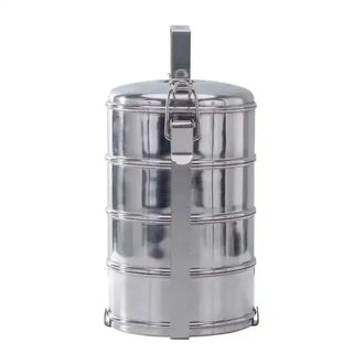 4-piece silver-colored food container set