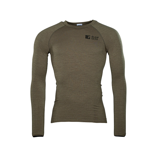 Maglia a maniche lunghe Merino Seamless grigio pietra