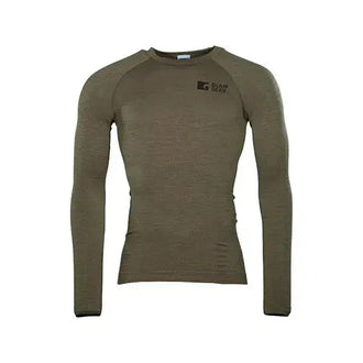 Longsleeve Merino Seamless stone gray olive