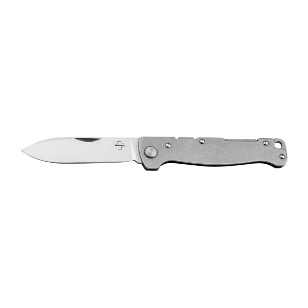 Coltello tascabile Böker Plus Atlas Backlock Droppoint argento