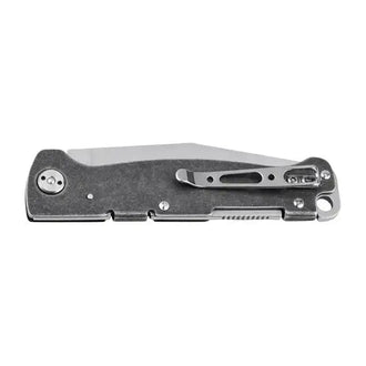 Pocket Knife Atlas Backlock Clip Point silver-colored