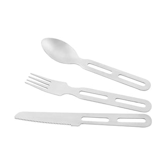 Camping cutlery Cutlery Set I silver brown