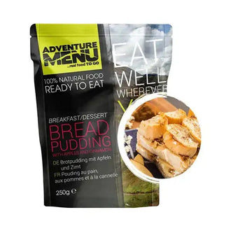 Bread pudding with apples and cinnamon