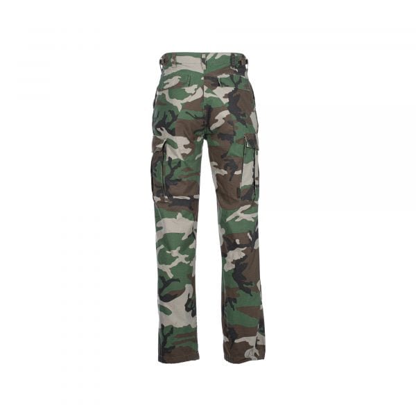 Pantaloni BDU Style woodland Ripstop lavato