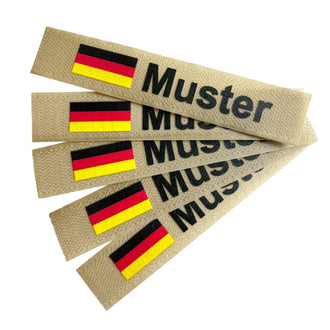 Namebands, set of 5 with flag, khaki