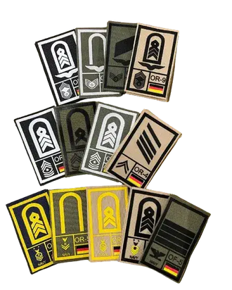 BW Rangabzeichen International bedruckt Marine Klett für KBS SK Gelbgold