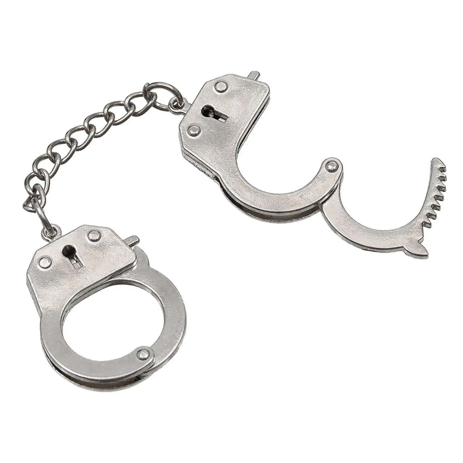 MFH Schlüsselanhänger Handschellen silber 12 Stück - ASMC