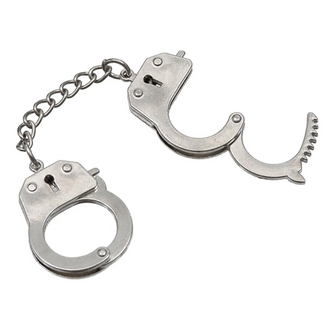 Key ring handcuffs silver 12 pieces
