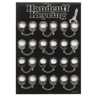 Key ring handcuffs silver 12 pieces