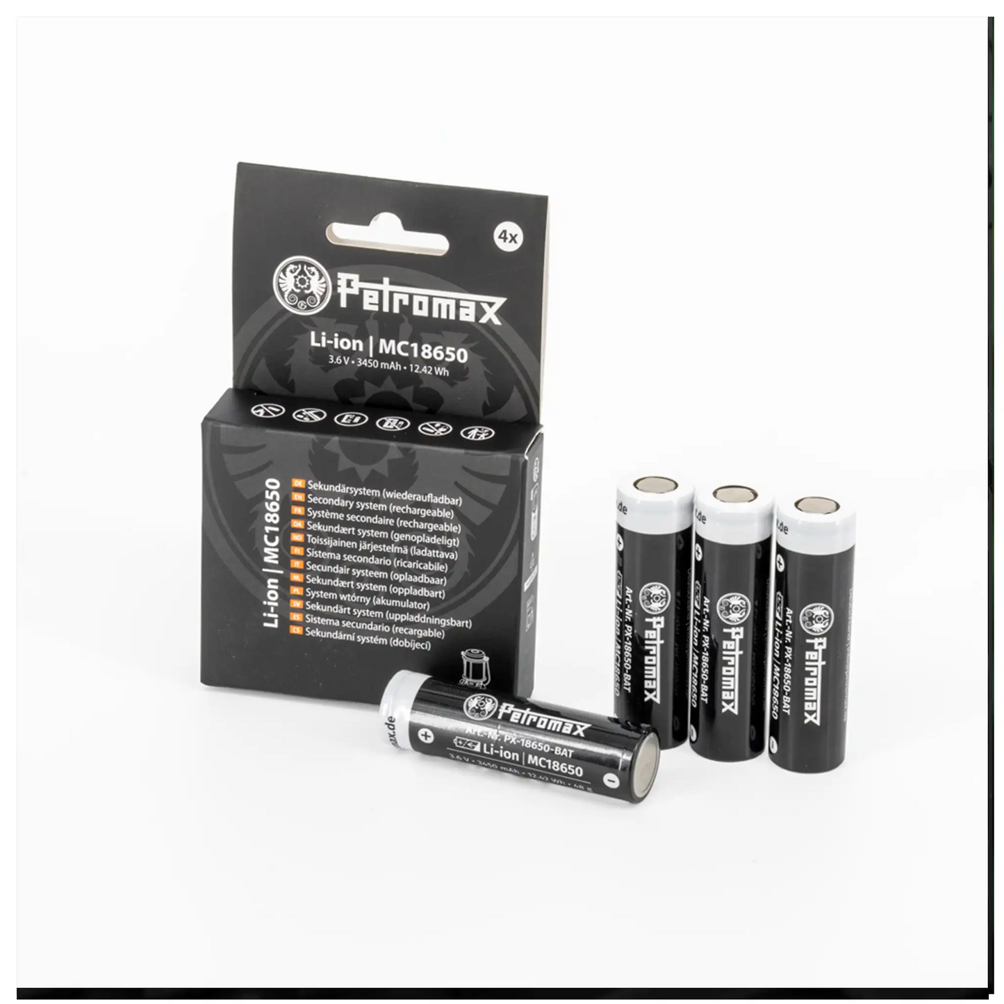 Petromax Wiederaufladbare Li-Ion Akkus MC18650 4er Pack - ASMC