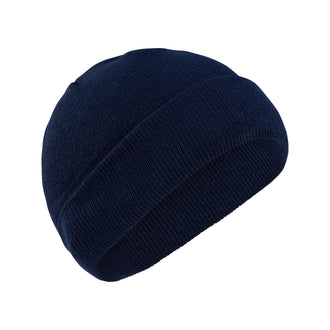 Gorro de punto fino azul oscuro