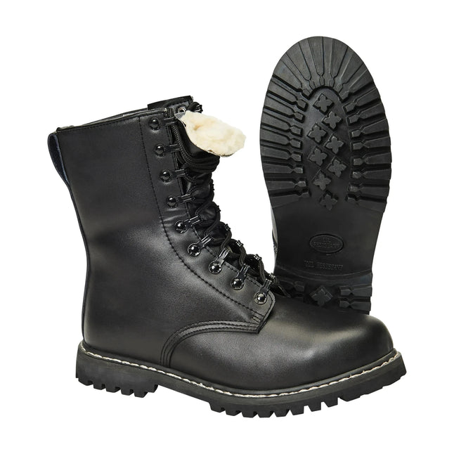 Paratrooper boots with steel toe cap and lining