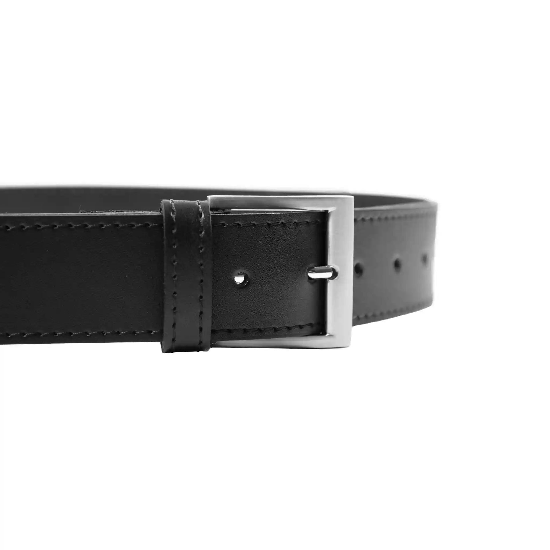 Cinturón 40 mm ancho cuero costura decorativa