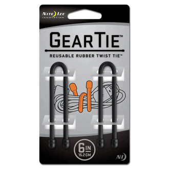 Gear Tie Original Size 6 black pack of 2