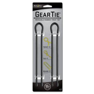 Gear Tie Original size 18 black pack of 2
