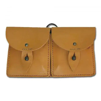 French leather belt pouch, used