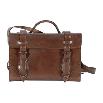 Leather bag with carrying strap