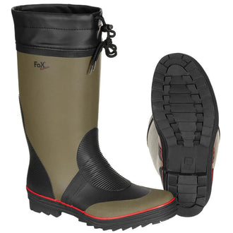 Rubber boots with shaft cuffs