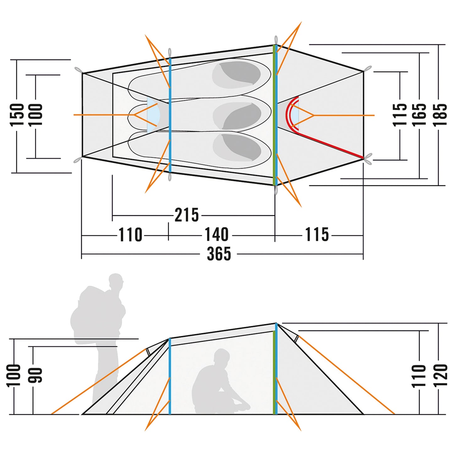 Tunnel Tent Narvik 3 light