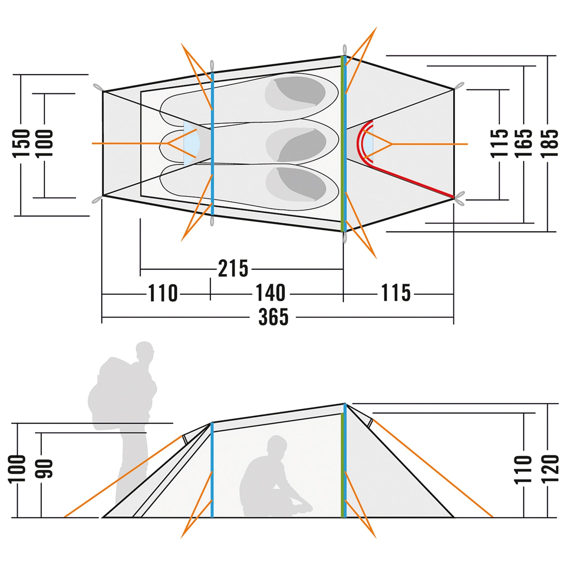 Tunnel Tent Narvik 3 light