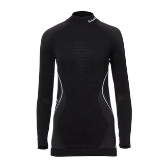 Long-sleeved roll-neck top, Evolutyon, black/anthracite, women's