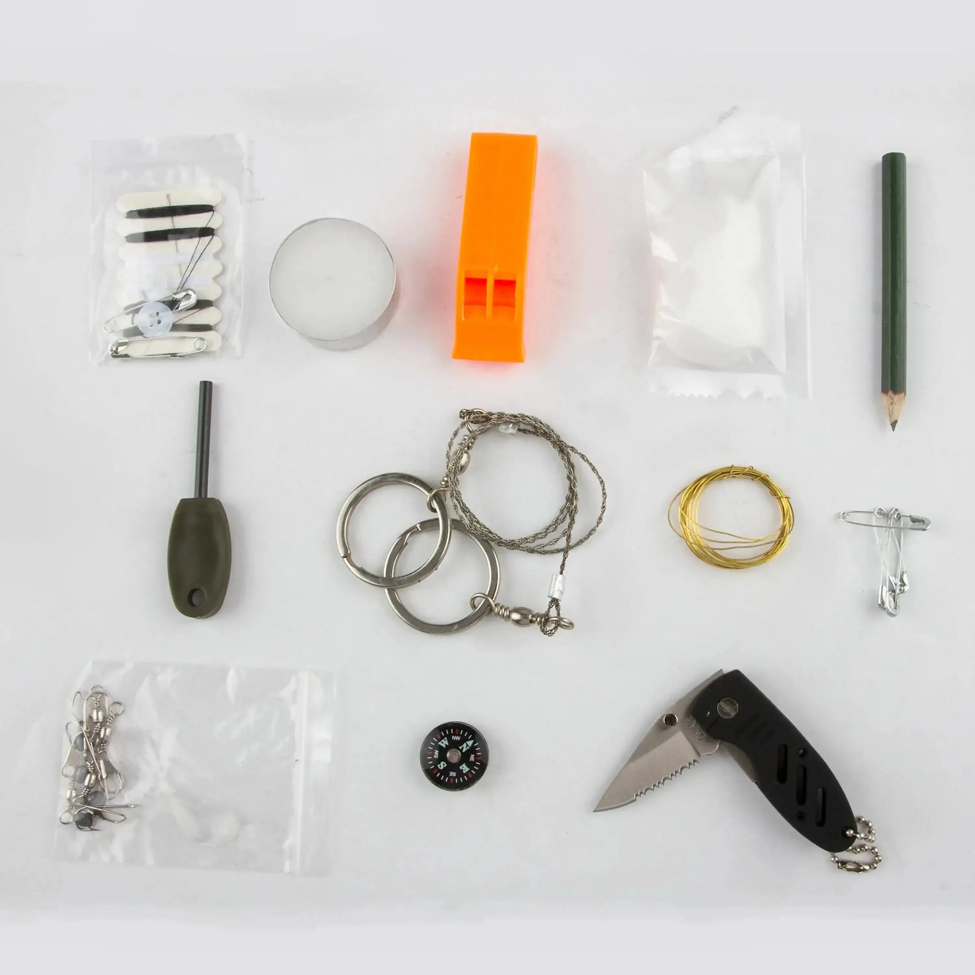 micro survival gear Survival kit, 16-piece